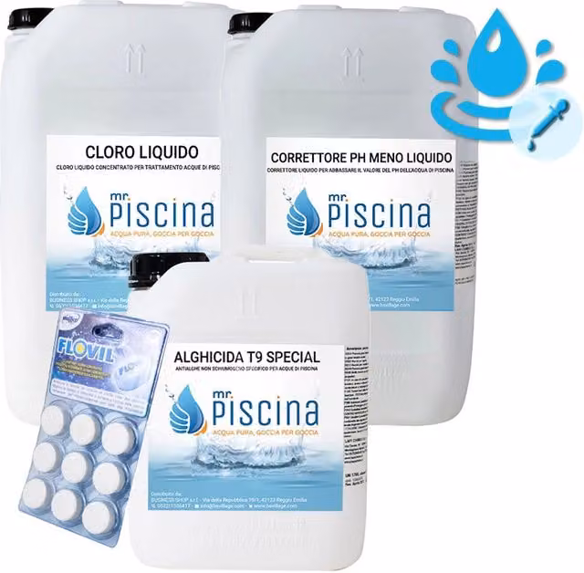 Kit Ph E Redox-cloro Control Per Mantenimento Acqua Piscina Con Flocculante In Pastiglie - Da 55 A 100 Mc