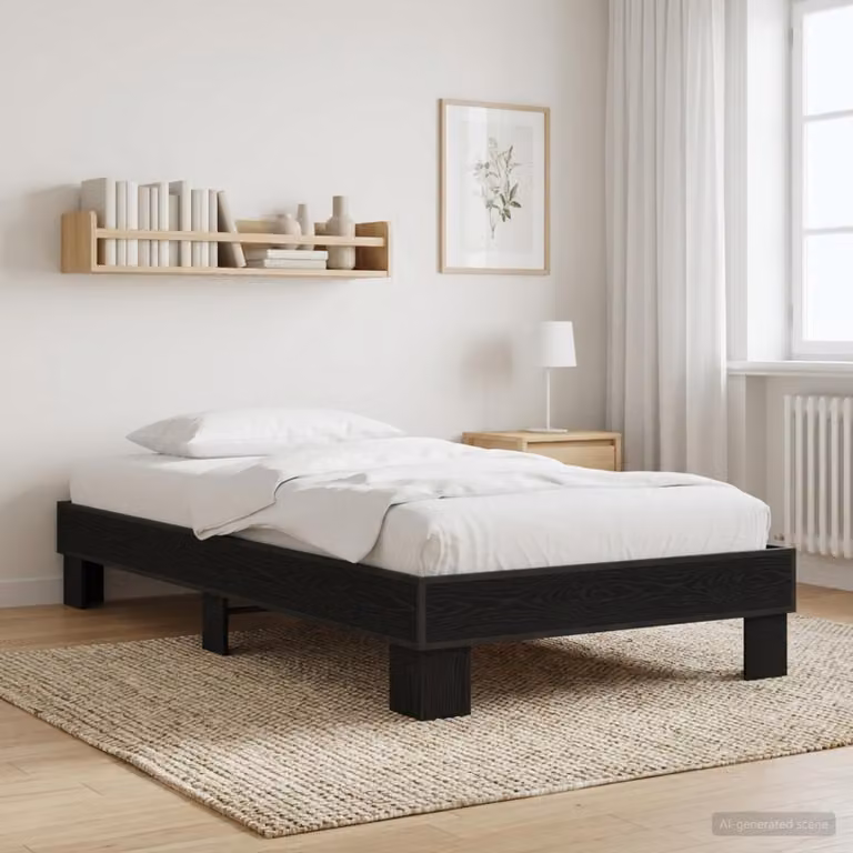 Struttura del letto moderna vidaXL in legno nero L: 80 cm, P: 200 cm, H: 140 cm