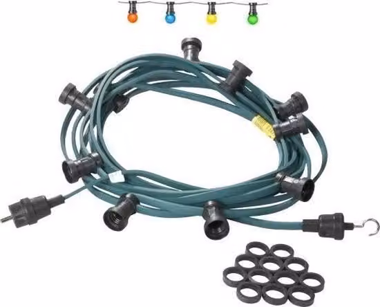 Stringa di luci LED multicolore JÄGER DIREKT per esterni con 30 lampadine e 30 metri di cavo