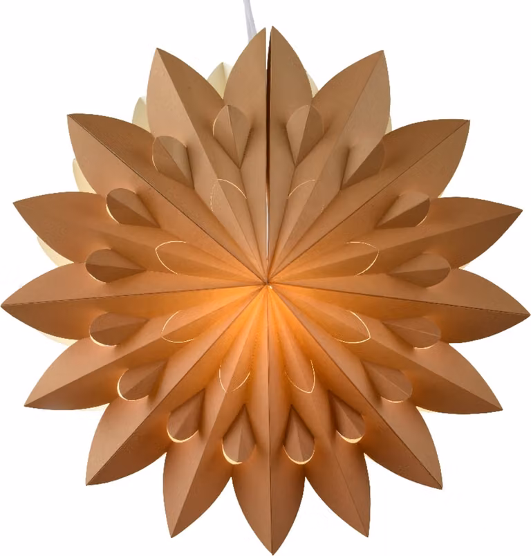 Stella di Natale a LED - Ø 40 cm - Marrone - Carta - con timer
