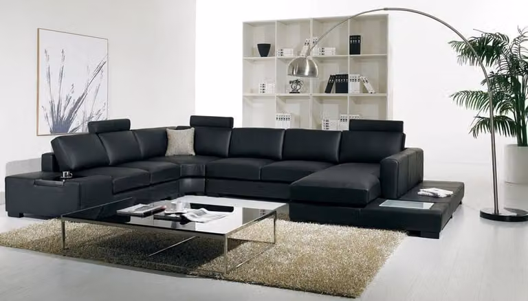 Ledersofa Designer Sofa U-Form Wohnlandschaft Couch Polster Ecksofa Garnitur