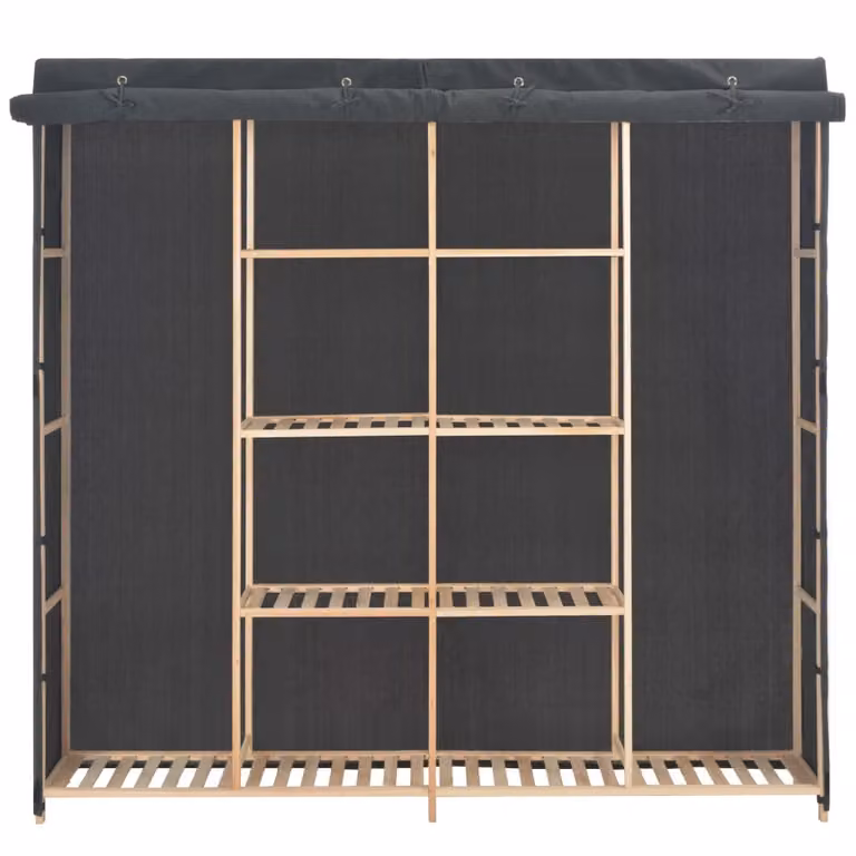 Armadio Grigio 173x40x170 cm in Tessuto