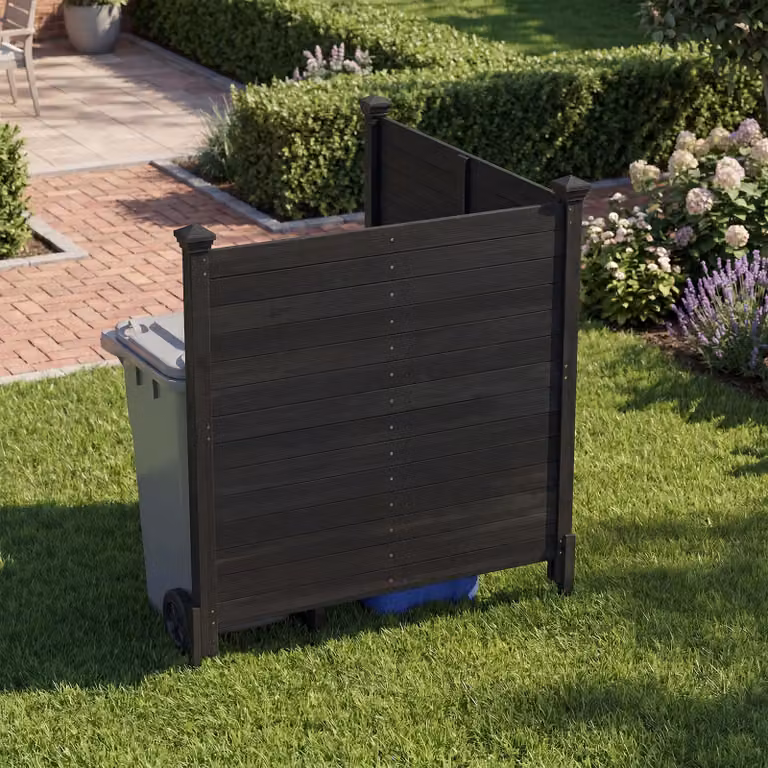 Recinto da giardino Costway in legno massello a 2 pannelli con schermo ventilato, colore nero