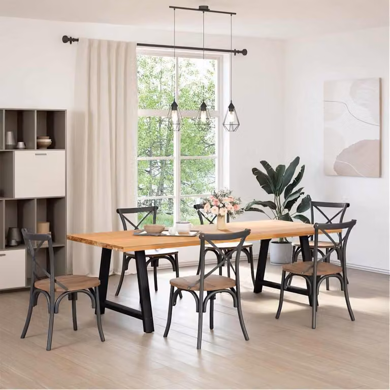 vidaXL Gambe per tavolo da pranzo a forma di A 2 pz nere 90x(72-73) cm
