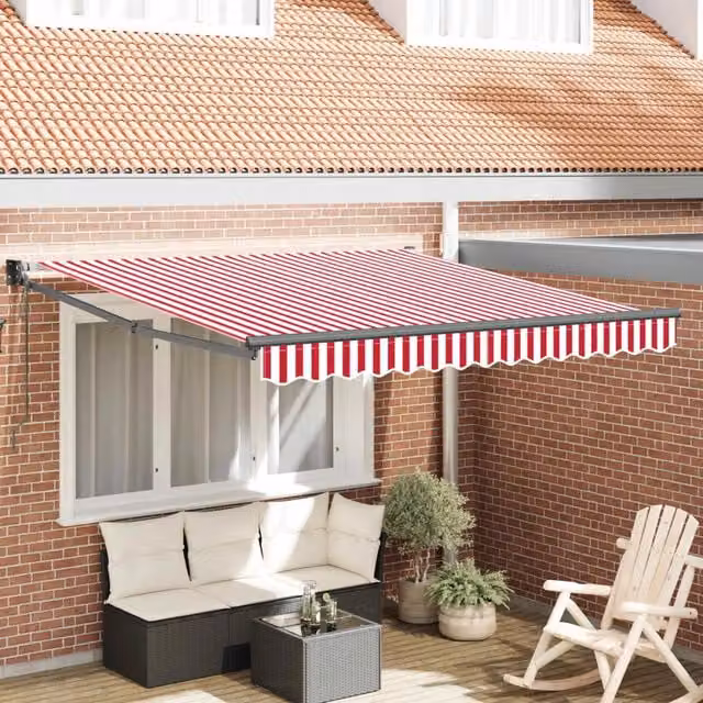 Tenda retrattile Rosso e Bianco 300 x 250 cm 3329990