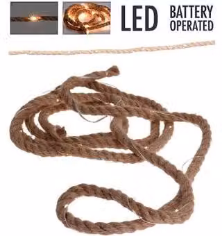 Ghirlanda luminosa su corda di juta con lampadine a LED, lunghezza 1,50 m