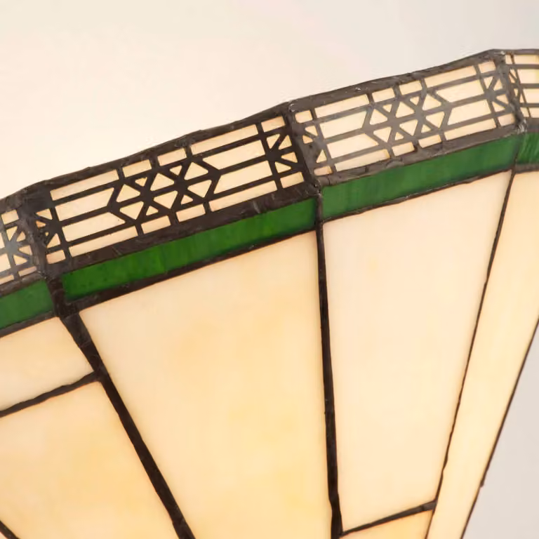 Searchlight Applique da parete Tiffany New York, Crema / Ambra, Soggiorno / Sala da pranzo, Metallo, Tiffany, Applique