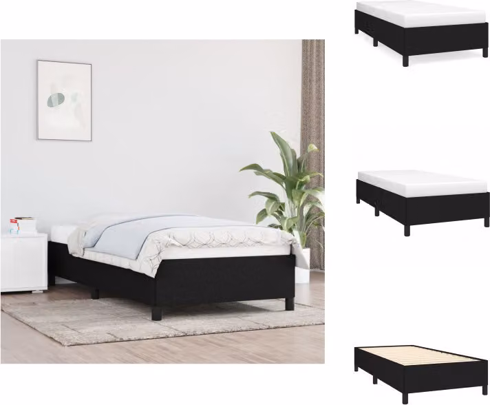 vidaXL Struttura letto nera 100x200 cm in tessuto - Letti e strutture letto