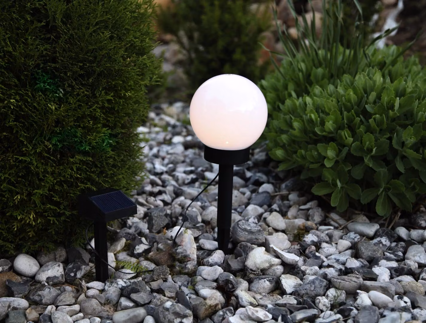 Sfera solare a LED, bianca, Ø 15 cm circa