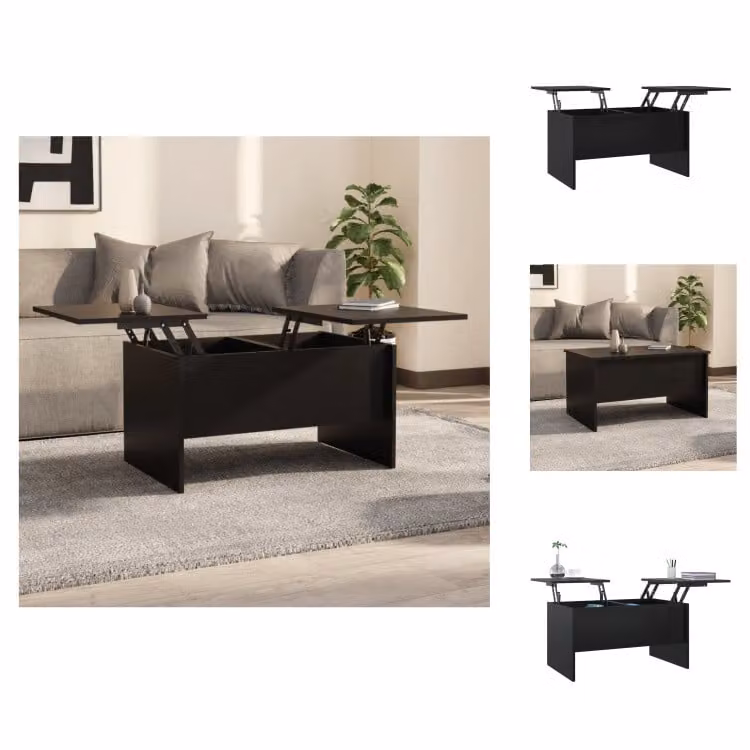 vidaXL Tavolino nero 80x50x42,5 cm in legno - Tavolini da caffè
