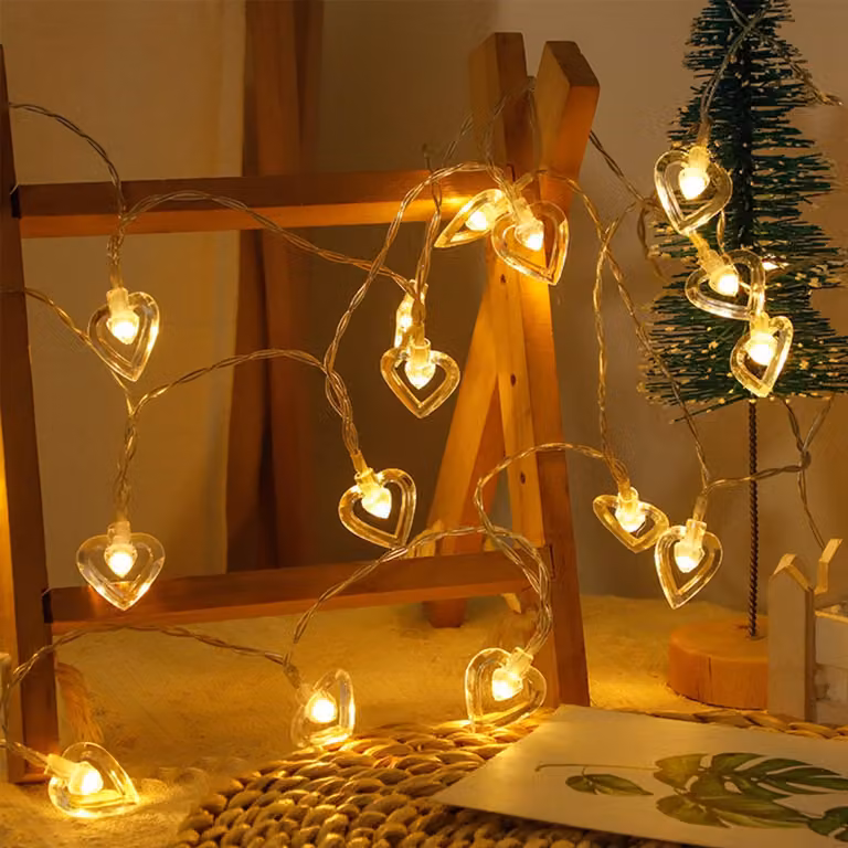 Catena luminosa a LED, lunghezza 3 metri, 20 LED a luce calda, alimentazione a batteria