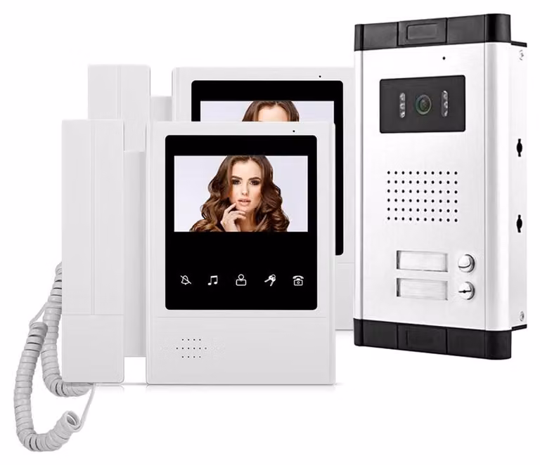 Kit di videocitofono cablato - Schermo a colori da 4,3 pollici - 2 schermi - Visione notturna - Per uso esterno