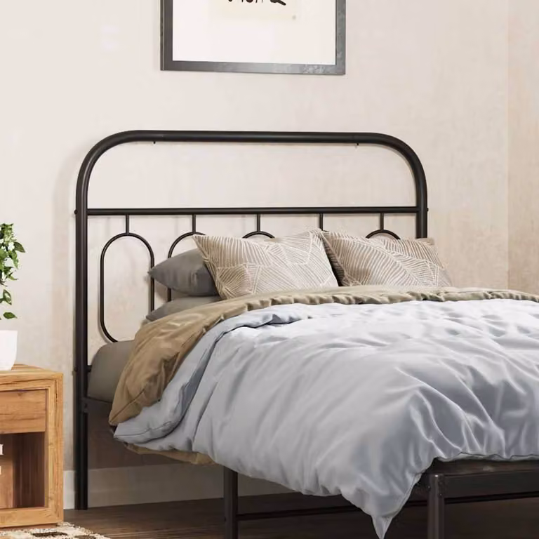 Testiera di ricambio in metallo nero vidaXL per letto da 100 cm
