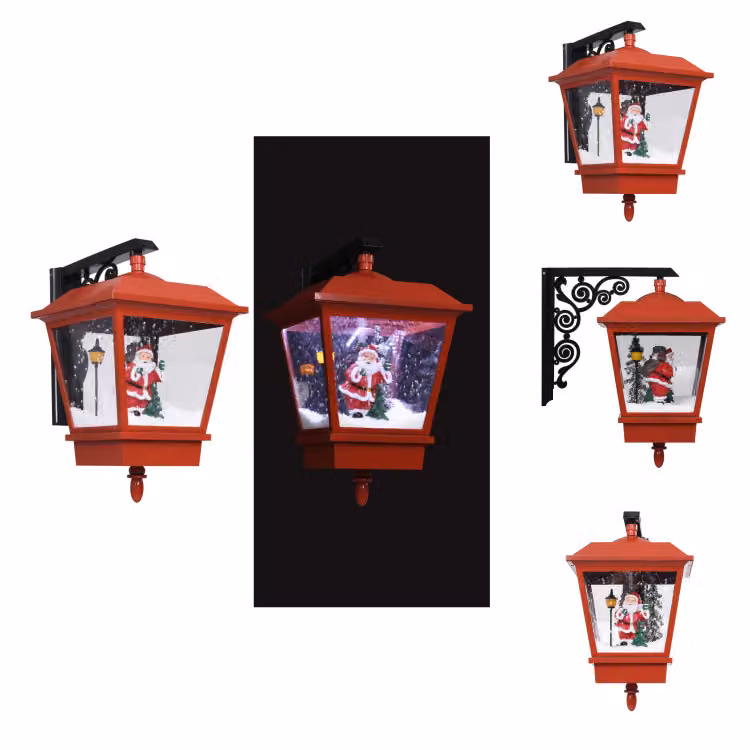 vidaXL Lampada da parete natalizia con luce LED e Babbo Natale rosso - Luci di Natale