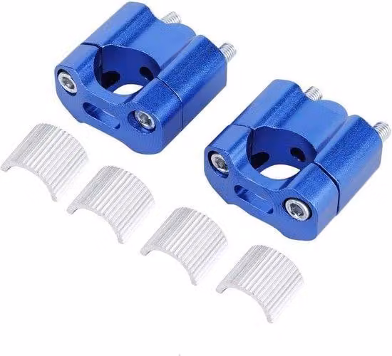 Adattatore per manubrio in alluminio CNC blu 22 mm/28 mm