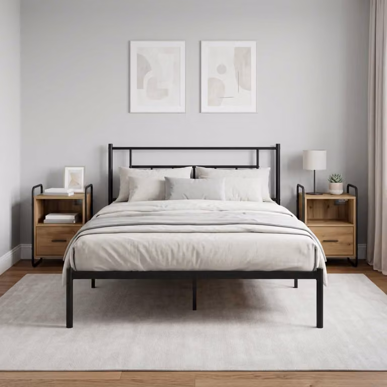 Set di 2 Mobiletti da Letto Appesi vidaXL in Stile Moderno, Colore Marrone e Nero