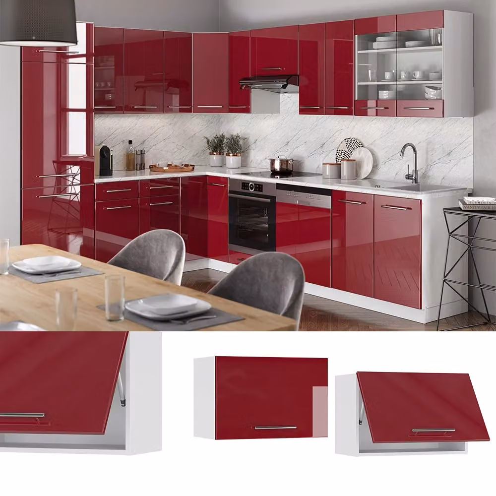 Pensile da cucina Vicco Fame-Line bordeaux e bianco lucido L: 60 cm – 2
