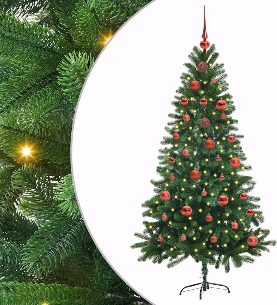 Albero di Natale con 150 LED con supporto Verde 150 cm PE