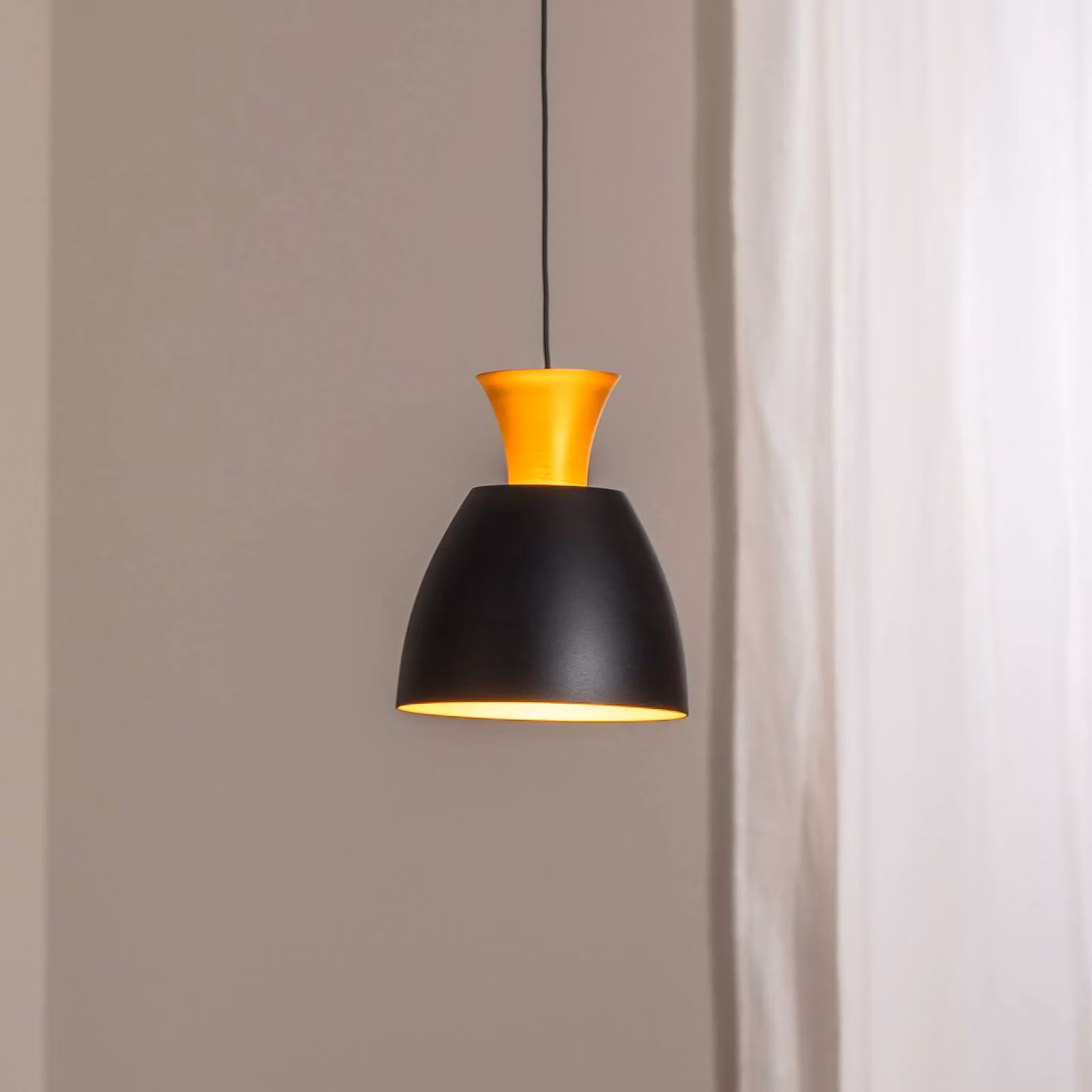 BEGA Lampada a sospensione LED Studio Line 51229, nero/ottone, Ø 20 cm 51229/51277, dimmerabile, Nero, Soggiorno / Sala da pranzo, Alluminio
