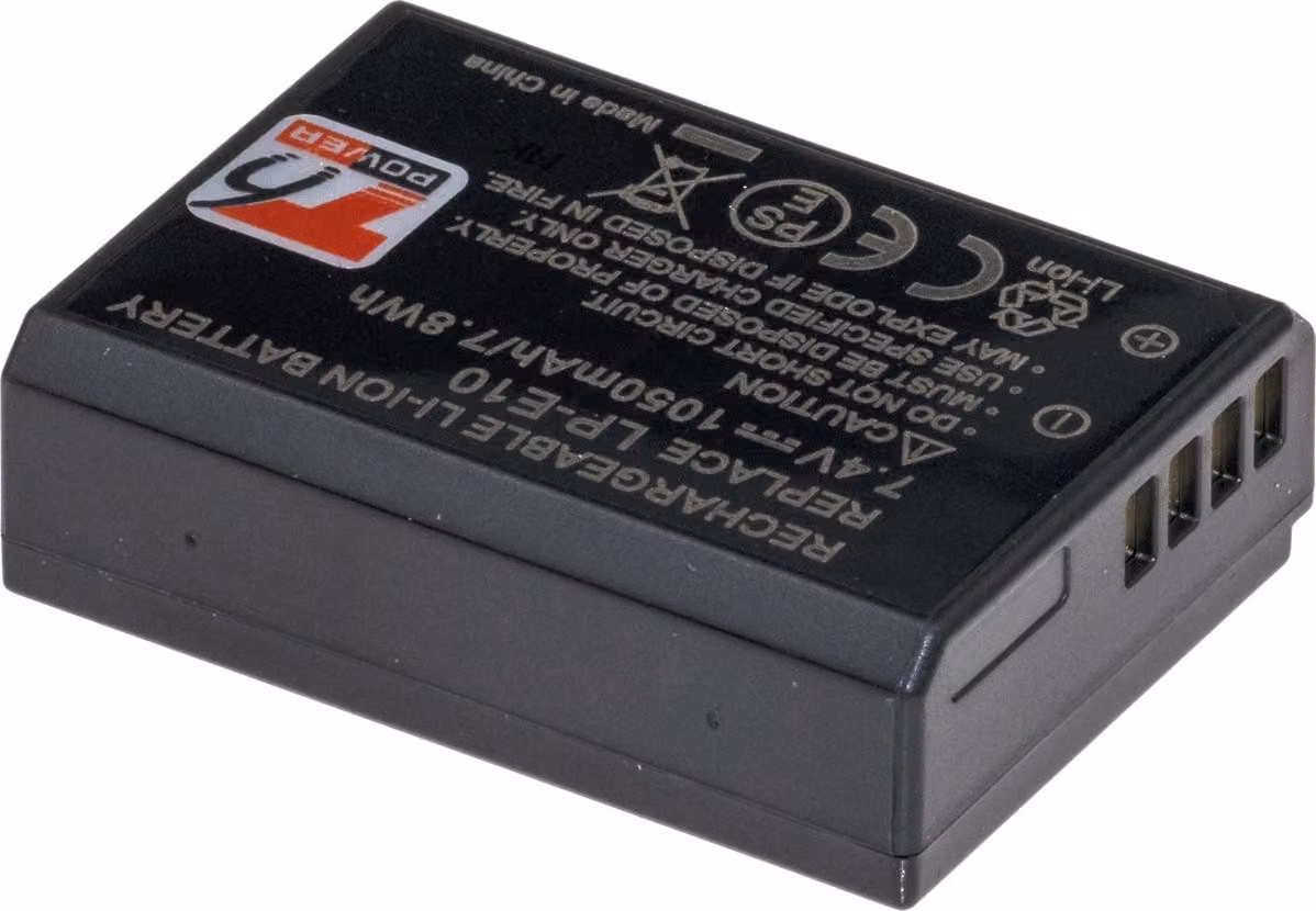 T6 power Canon LP-E10 Akku, 1050mAh, 7,8Wh, nero