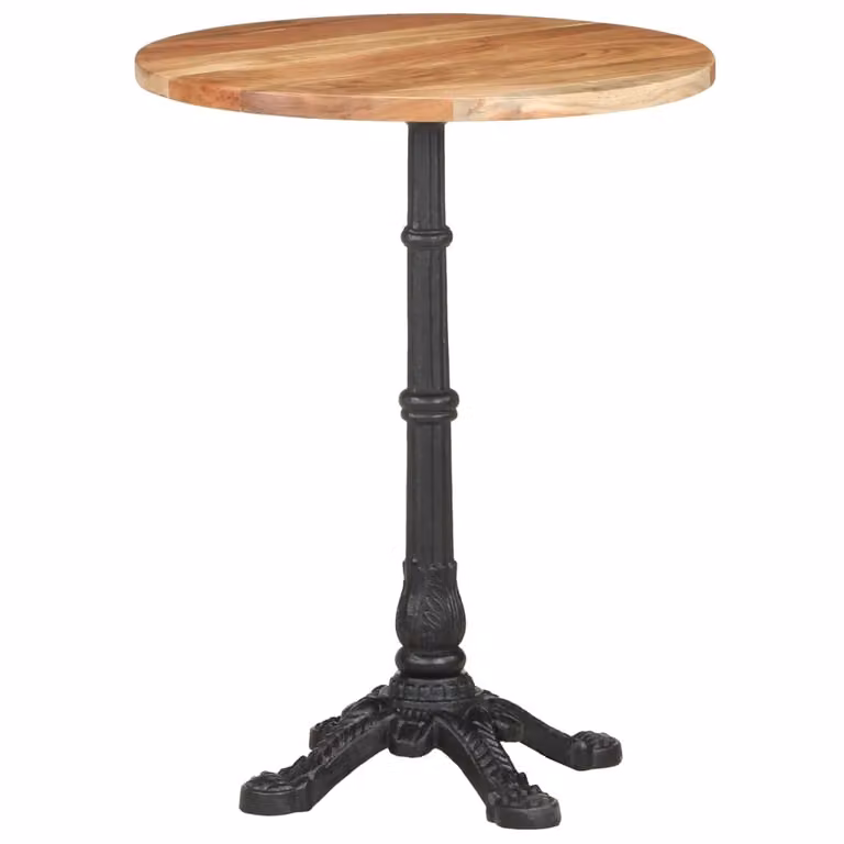 Tavolino da Bistrot Ø60x76 cm in Legno Massello di Acacia