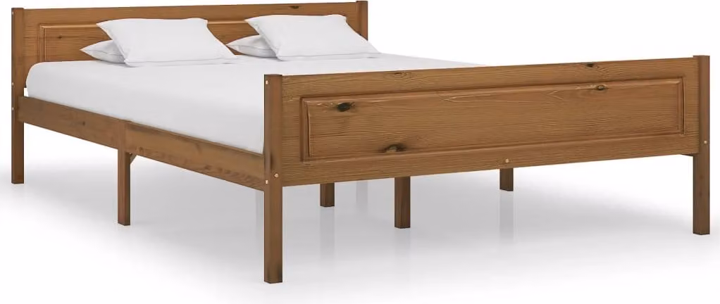 The Living Store Letto in legno massiccio di pino marrone miele 120x200 cm