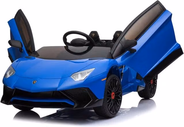 Macchina Elettrica per Bambini 12V con Licenza Lamborghini Aventador Roadster SV Blu