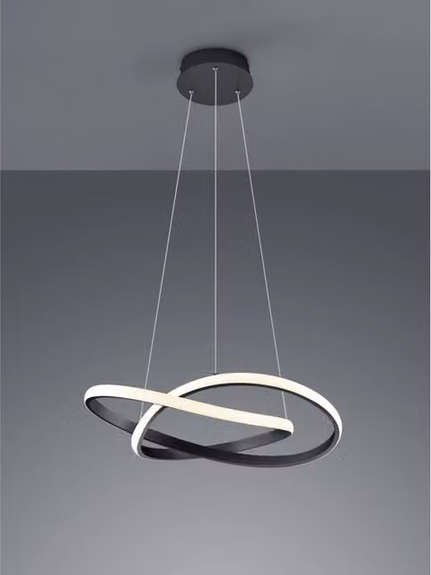 Sospensione Moderna Course Antracite Nero Led Dimmerabile 27W Ø60 cm Trio Lighting