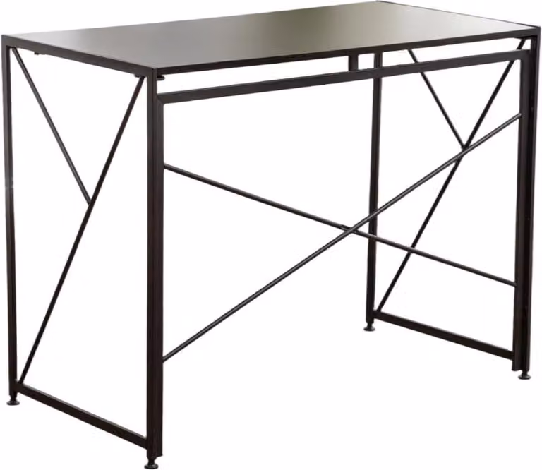 Scrivania pieghevole 99x50cm - Scrivania per computer pieghevole e salvaspazio assemblata in 8 secondi, aspetto legno MDF per casa e ufficio, nero
