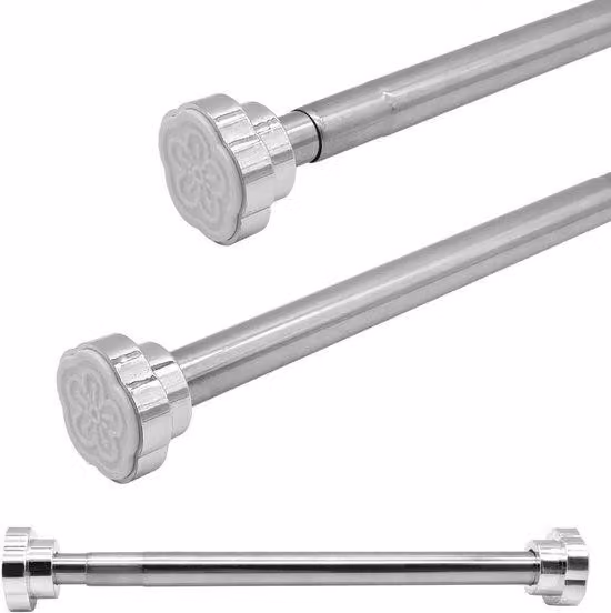 Asta per tenda da doccia 40-55 cm in acciaio inossidabile, regolabile senza forature - antiscivolo
