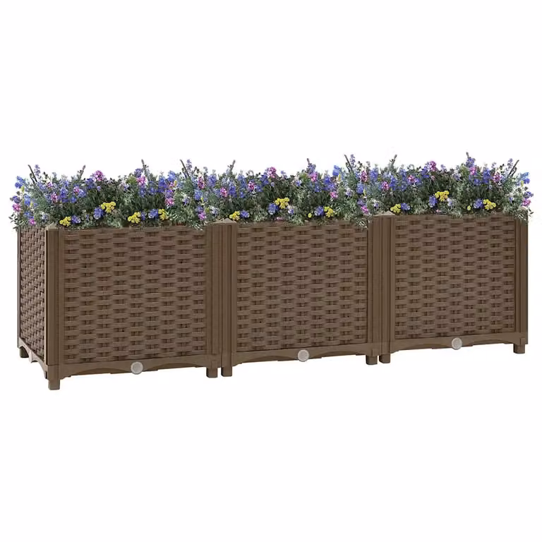 Letto rialzato vidaXL in WPC marrone L: 120 cm, P: 40 cm, H: 38 cm