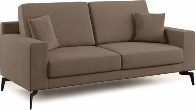 Divano moderno Prestige T11 Divani.Store marrone con rivestimento in microfibra e cuscini inclusi L: 166 cm – 1