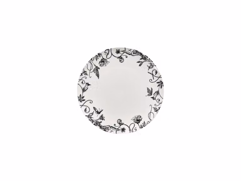 Unity Floral Fantasy Piatto da Colazione Bianco-Nero