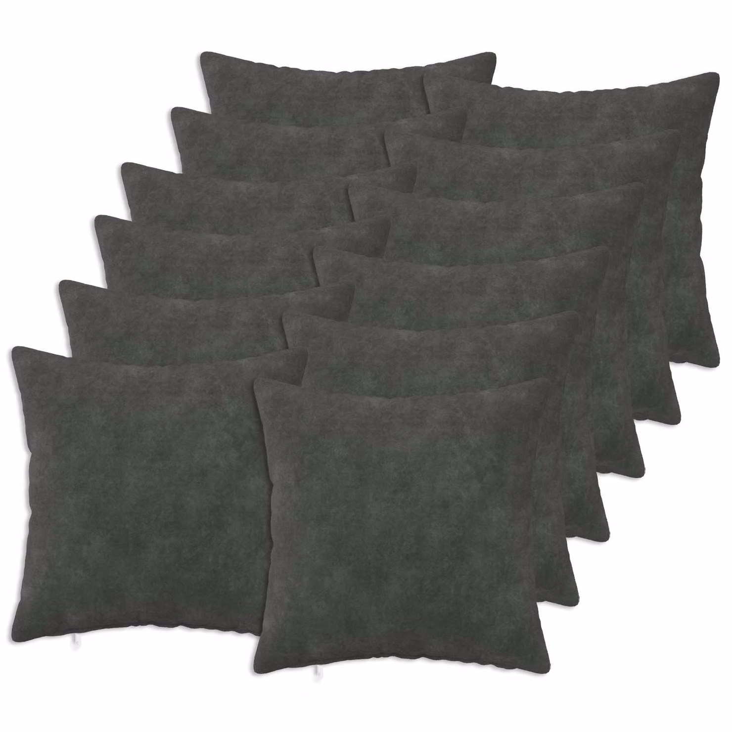 Set di 12 cuscini vidaXL HEERLEN in microfibra antracite, forma quadrata, 50 x 50 cm