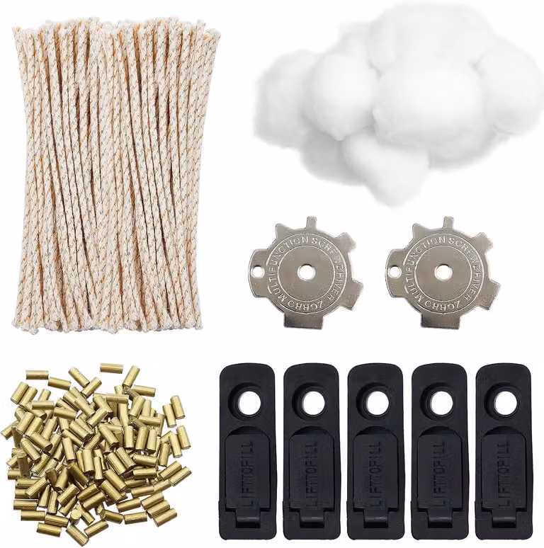 Kit di accessori per accendini a benzina, composto da: 100 pietre fiammifere, 50 stoppini, 10 guarnizioni, 5 cotone, 2 cacciaviti, kit di riparazione per accendini a benzina