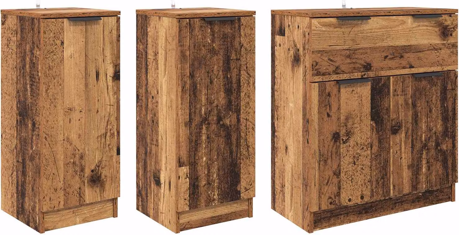 Credenza con cassetto 3 pcs Legno vecchio Legno multistrato