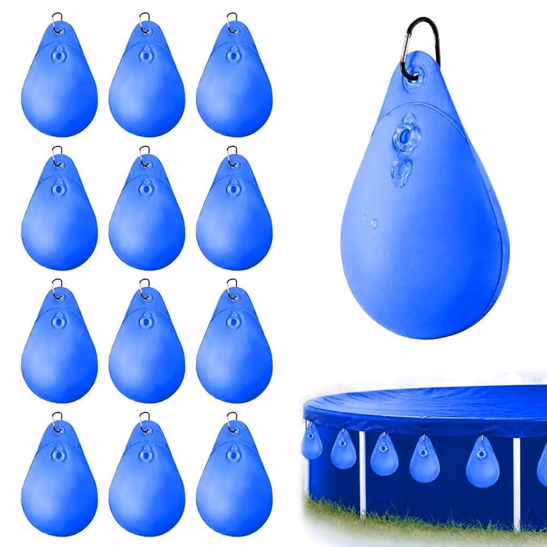 Copertura per piscina con pesi e sacchetti d'acqua, set da 12