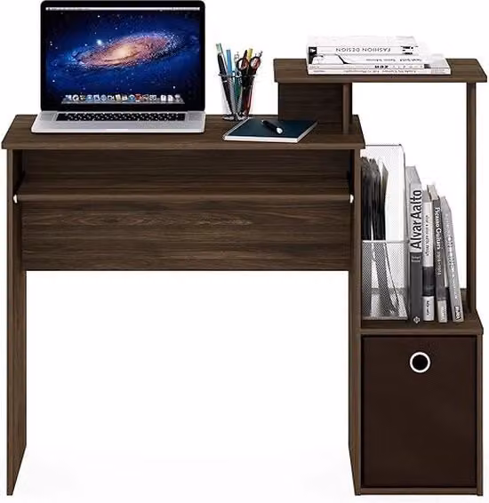 Scrivania per Laptop, Scrivania per Studio, Tavolo per Lavoro, Tavolo da Cucina, Tavolo per Gioco, Tavolo in Legno, Dimensioni: 40 x 100 x 86,5 cm