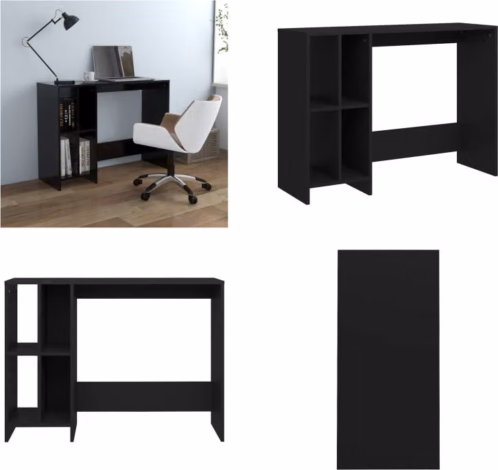 vidaXL Scrivania per computer nera 102,5x35x75 cm in legno - Scrivania - Scrivanie - Scrivania per computer - Scrivanie per computer