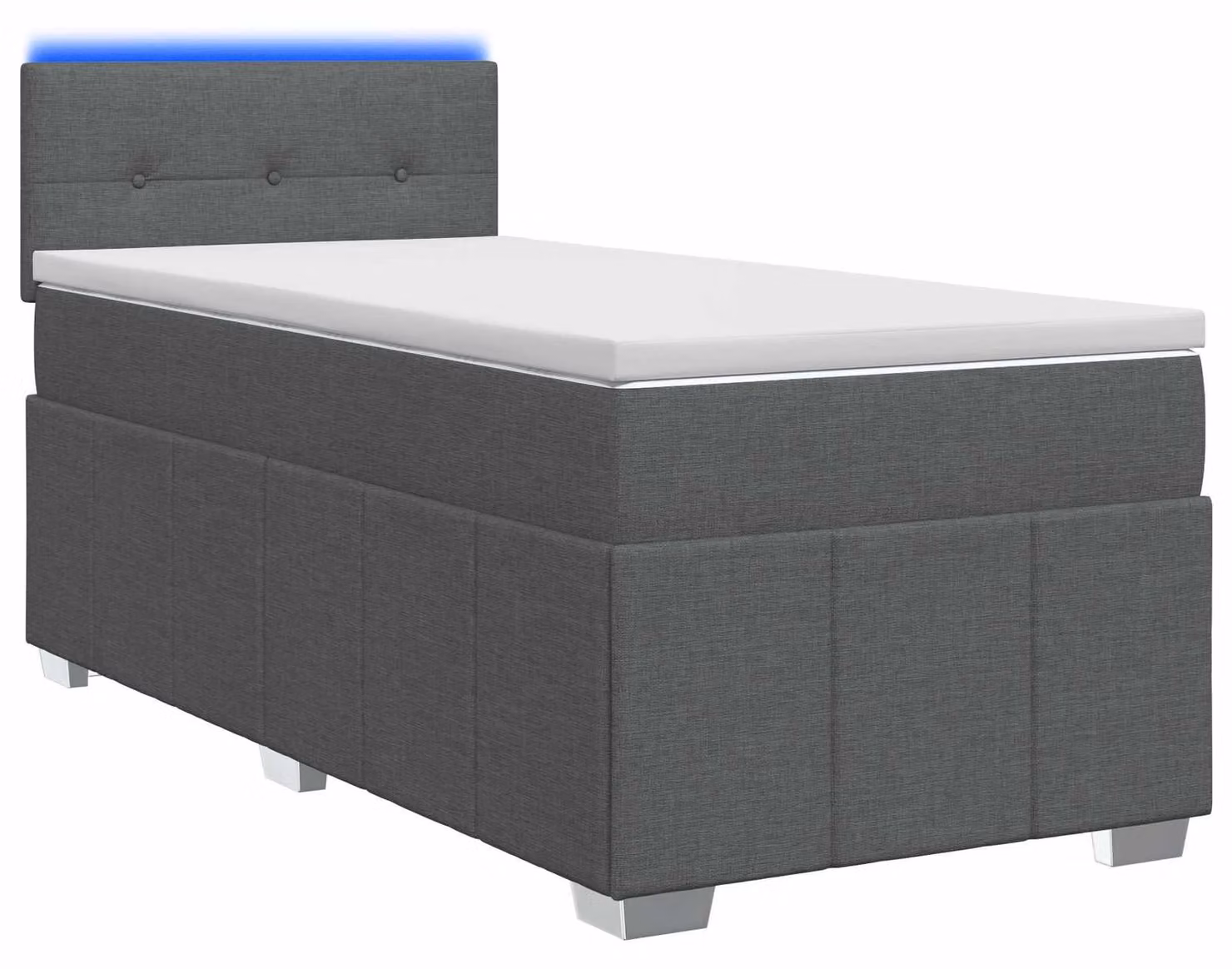 Letto a molle con materasso grigio scuro 90 x 190 cm in tessuto