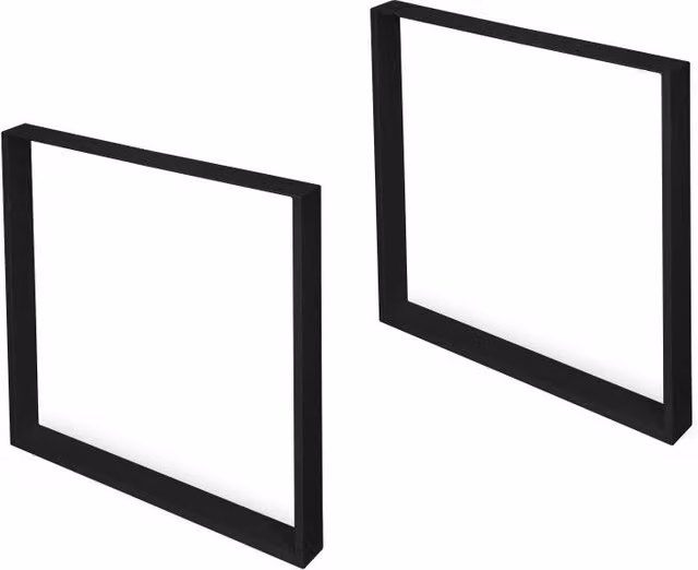 Set di gambe per tavolo rettangolare Square EMUCA in acciaio nero opaco, Larghezza: 80 cm
