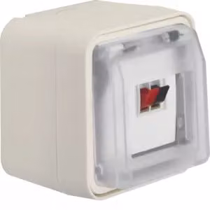 Berker 11963502 Presa per altoparlanti con coperchio ribaltabile AP bianco polare opaco Berker W.1