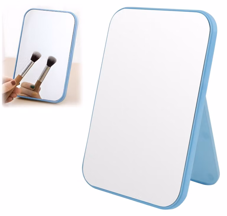 Specchio da tavolo Super HD, 20x13,5 cm, pieghevole, blu, portatile