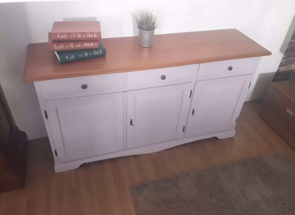 Madia credenza in legno laccato color lavanda Mobili 2G L: 156 cm, P: 42 cm, H: 85 cm – 2