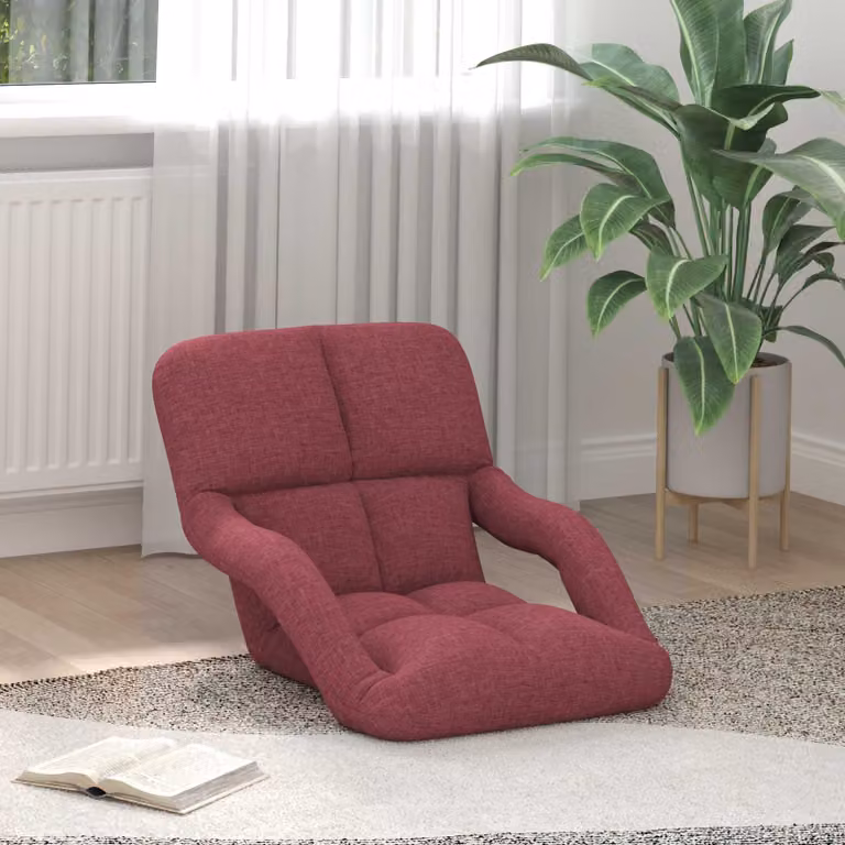 Sedia da pavimento regolabile con braccioli vidaXL Rosso