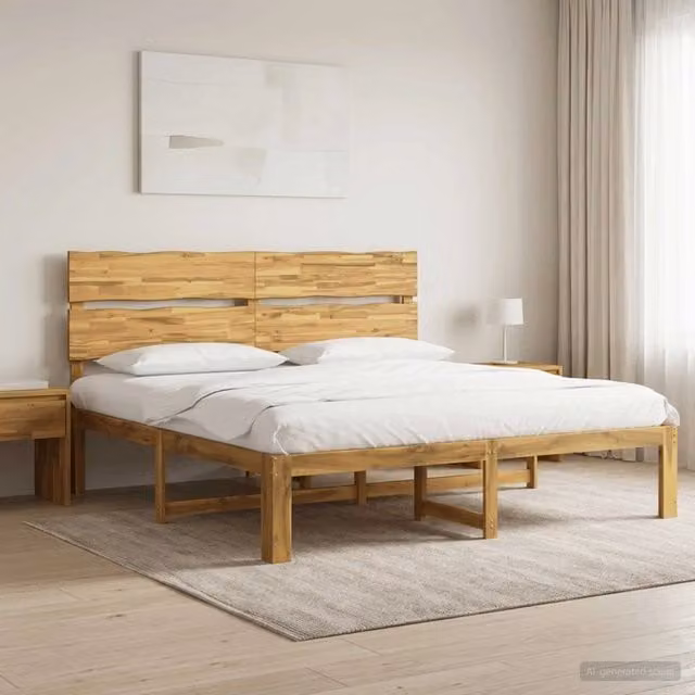 Letto matrimoniale con testiera ROSTOCK Bianco 200 x 200 cm 3405499