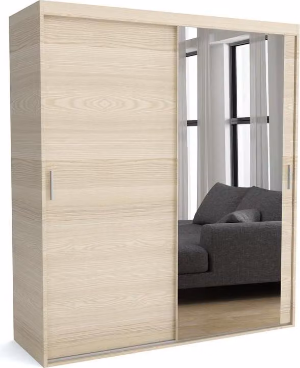 FURNLUX Armadio stuoia A Brown 190cm / Colore principale: Brown / Dimensioni: 190 x 60 x 205 cm