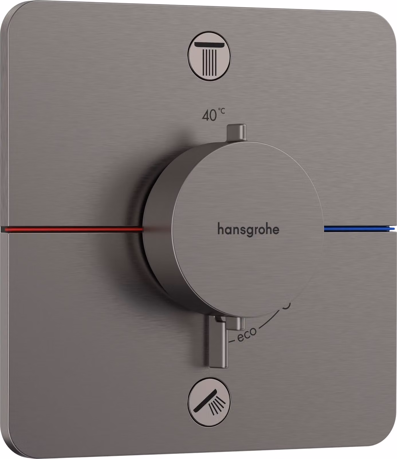 hansgrohe ShowerSelect Comfort Q thermostat, encastré, 2 consommateurs, rosace Soft Edge, avec combiné de sécurité, 15586340, 15586340