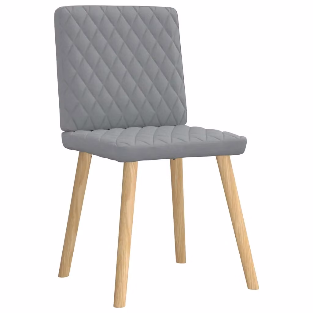 Set di 4 sedie da pranzo vidaXL in tessuto grigio con struttura in legno e metallo – 2