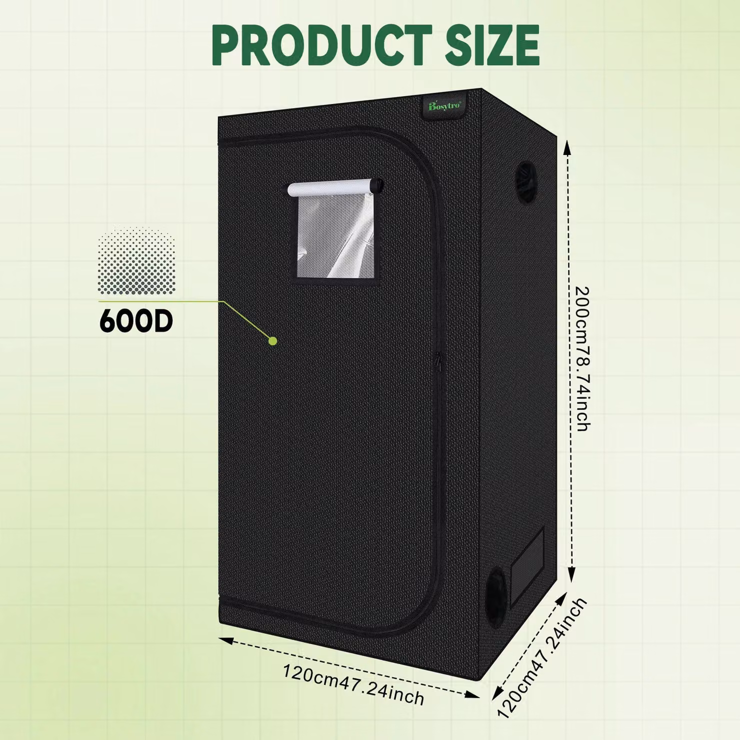 Kit completo per coltivazione indoor: tenda da coltivazione 120x120x200 cm, telo in nylon con elevata capacità riflettente, lampade LED per piante, filtro a carbone attivo e ventola assiale